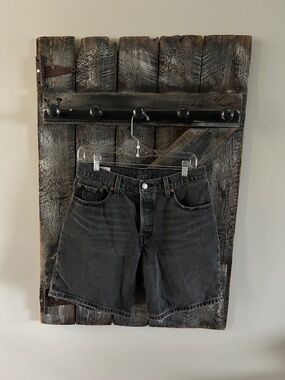 Women's Levi's 501 Button Fly Faded Black Jean Shorts